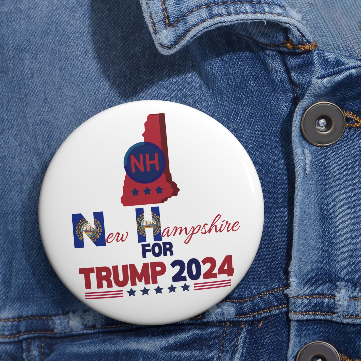 New Hampshire for Trump Pin Buttons