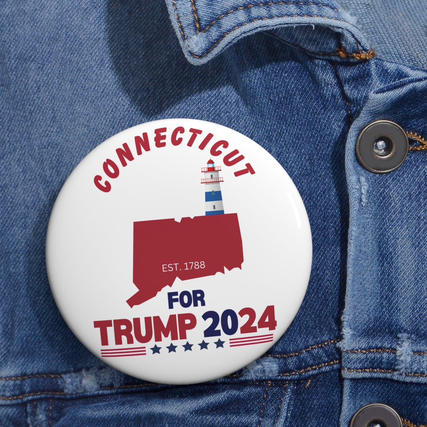 Connecticut for Trump Pin Buttons