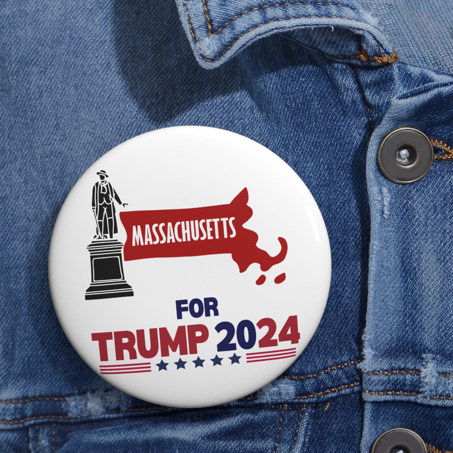 Massachusetts for Trump Pin Buttons