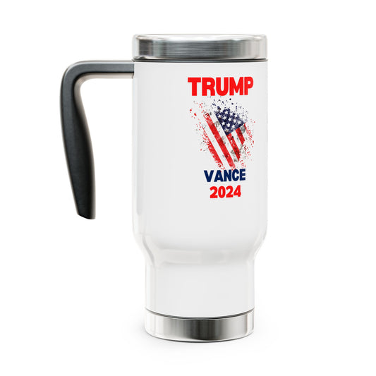 Trump Vance Stainless Steel Travel Mug with Handle, 14oz